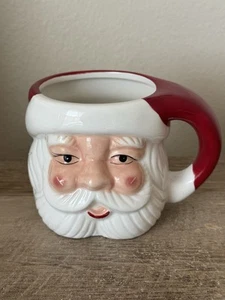Pottery Barn Santa Face Coffee Mug Coco Tea Cup Red White Christmas - Picture 1 of 10