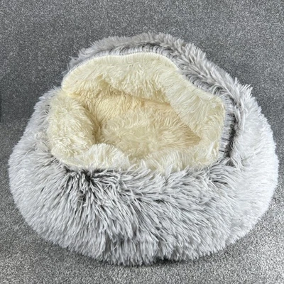 Soft Plush Cat Dog Pet Bed Cat Bed Cave -Cat Bed Washable - Cozy Covered Cave - Image 1 of 4