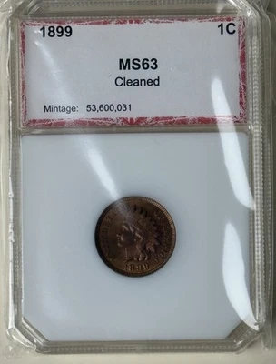 1899 Indian Head Penny 1c PCI Uncirculated RED-RB BEAUTY - Image 1 of 3