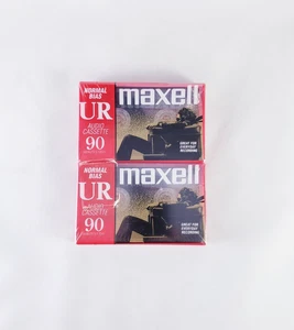 Maxell UR 90 Blank Audio Cassette Tapes - Sealed Pack of Two - Picture 1 of 3