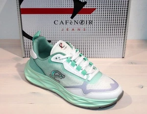 CAFè NOIR Fashion-Sneaker Wildleder Nylon Mesh Schnürer Aquamarina - Neu! Gr. 37 - Bild 1 von 10