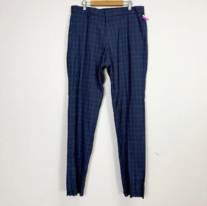 Hugo Boss Dress Pants Mens 36 S Navy Blue Wool Unhemmed NWOT NEW - Picture 1 of 12