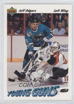 1991-92 Upper Deck Young Guns UD Logo Hologram Jeff Odgers #597 Rookie RC - Image 1 of 2