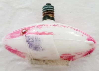 Vintage C6 Carbon Filament Milk Glass Zeppelin Blimp Christmas Light Bulb - Image 1 of 4