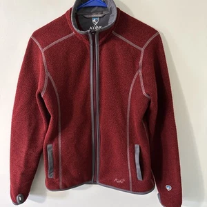 Kuhl Jacket Womens Small Maroon Alfpaca Fleece Full Zip Hiking Outdoors - Picture 1 of 10