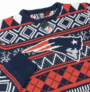 New England Patriots Ugly Christmas Sweater Men's Large Holiday Party Fair Isle - Picture 1 of 13