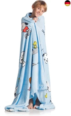 Kanguru, weiche Fleecedecke, blaues Snoopy Motiv, Maße 130x170 cm, Decke ideale  - Bild 1 von 4
