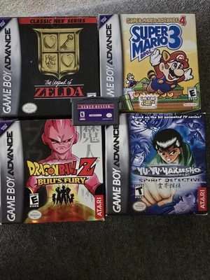 Gameboy Advance Box Game Lot. Buus Fury, Mario 3, Zelda, Yuyu Hakusho. - Image 1 of 4