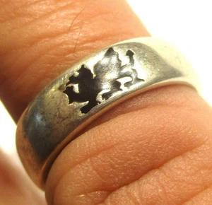 STERLINGSILBER ST JUSTIN EHERING BAND SCHWARZ WALISISCHER DRACHE DEKORATION GRÖSSE M - Bild 1 von 2