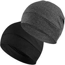 Cotton Skull Caps 2-Pack Lightweight Beanie Sleep Hats Breathable Helmet Liner