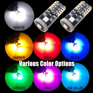 2pcs T10 194 168 2825 W5W LED Car Light Bulb White Green Pink Red Amber Ice Blue - Picture 1 of 25
