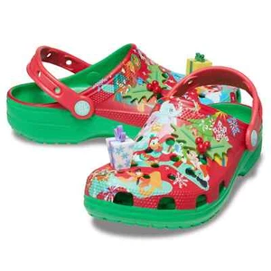 Disney Park Christmas Holiday Mickey & Friends Clogs Adult Crocs M7 / W9 - Picture 1 of 6
