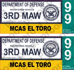 STICKER DOD MCAS EL TORO 99 CLOSED BASE YEL 50 - Picture 1 of 1