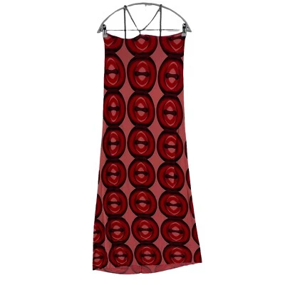 Maxi Vestido RELIGION Lunares Rojo Sin Mangas Fuera del Hombro Talla 2/M Foto 1 de 4