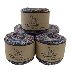 Alpaca Wool SkeinS 100% Baby Alpaca Yarn Lot of 5 Sport Weight Fantasy BAFL2 - Picture 1 of 4