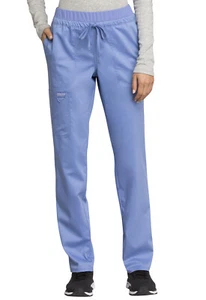 Cherokee Workwear Scrubs Mid Rise Tapered Leg Drawstring Pant WW105 CIE Ciel - Picture 1 of 7