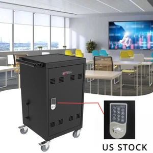 Mobile Charging Cart and Cabinet for Tablets Laptops 30-Device With Combination - Picture 1 of 8
