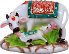 Polyresin Kamdhenu Cow Decorative Marble Kamdhenu Cow Showpiece Idols and Figuri
