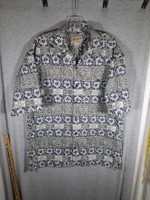 Camisa Woolrich Abotonada Para Hombre Grande 100 Algodón Hawaiano Tropical Resort Floral Foto 1 de 4