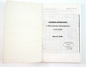 1846 Imperial Poland WARSAW Astronomy Observatory Weather Observation Book - Imagen 1 de 7