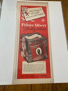 Anuncio de Navidad de colección 1948 Prince Alberto Here's Smoking Joy & Comfort - Imagen 1 de 1
