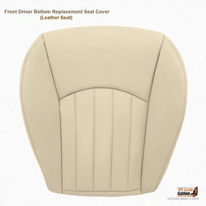 2004 2005 Jaguar X-Type - Front Driver Bottom Replacement Leather Seat Cover Tan - Picture 1 of 12