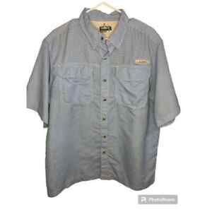 Men's Habit Short Sleeve Plaid button Up Shirt Size Large