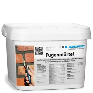 Ruberstein® Fugenmörtel Spachtel hellgrau, 5 kg im verschließbaren Eimer - Bild 1 von 2