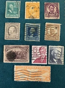 USA Stamp Selection x 10 Wright Washington Harding Presidents Used - Picture 1 of 4