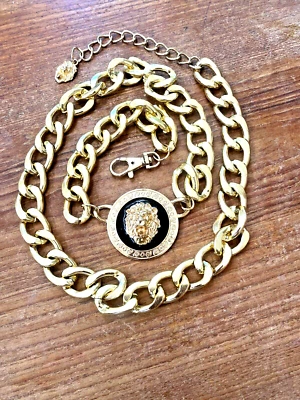 Mujeres Grueso Oro Metal Cadena Moda Cinturón León Dije Bling Dije Hip Hop Foto 1 de 4