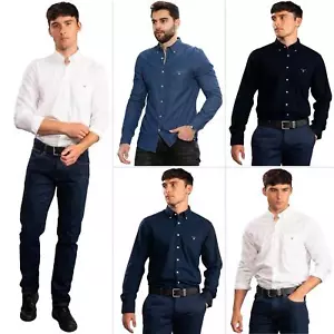 Camisas Gant Para Hombres Algodón Manga Larga Top Calce Regular Inteligente Camisa Formal Reino Unido S-2XL - Imagen 1 de 55