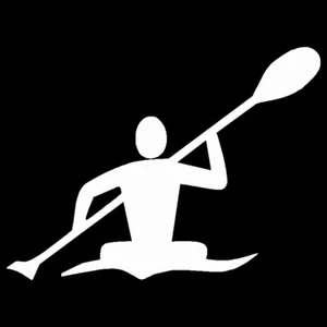 2 Pack - KAYAKER KAYAKING CANOE RIVER WATER V1 (5" WHITE) Vinyl Decal Sticker - Picture 1 of 3