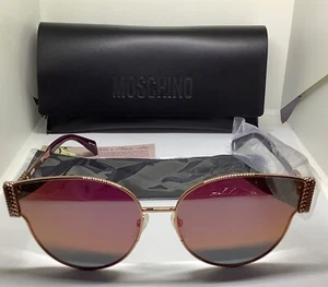 MOSCHINO MOS028/F/S YI4VQ ROSEGOLD MIRROR PINK/GOLD SONNENBRILLENETUI NEU HOT! - Bild 1 von 12