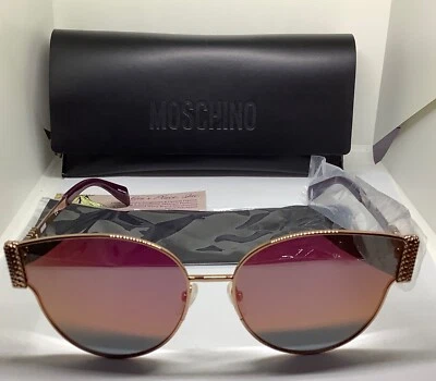 MOSCHINO  MOS028/F/S YI4VQ ROSEGOLD MIRROR PINK/GOLD SUNGLASS CASE NEW HOT! - Image 1 of 4