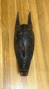 Vintage afrikanische Guro Samble Elfenbeinküste geschnitzte Holzmaske 15 x 5 - Bild 1 von 11