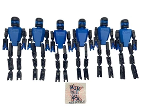 6 Knex Action Figures - Blue Robot People Men - K'nex Parts - Picture 1 of 6