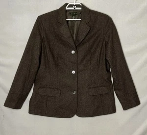 Eddie Bauer Jacket Blazer Gray Women Extra Large 100% Wool 3 Button XL Grey - Picture 1 of 8