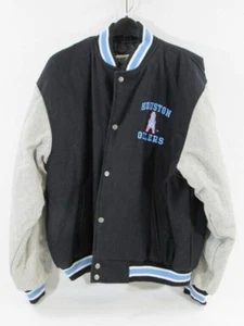 Giacca vintage Houston Oilers logo stile atletico Varsity XL chiusura a scatto NFL - Foto 1 di 4