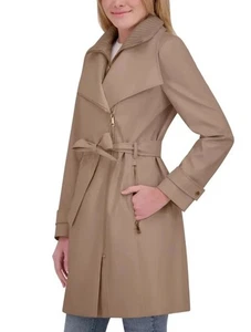 Gabardina Halston para mujer, cinturón extraíble resistente al agua - marrón - pequeña - nueva - Imagen 1 de 7