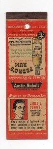 Pedro's Rum Names to Remember James J Corbett Boxing Vintage Matchbook Cover - Picture 1 of 2