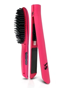 Neu im Karton Straight Ahead Platinum Collection Essentials Duo Glätteisen & Bürste Hot Pink - Bild 1 von 9