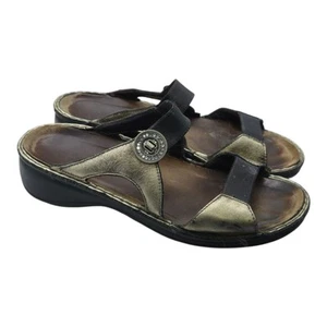 NAOT Shoes Womens 41 Israel Double Strap metallic sandal slide Coastal Beach - Picture 1 of 14