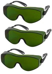 OTG Rimless Safety Glasses with Black/Gray Temple, IR Filter Shade 3.0 Lens Lot - Picture 1 of 5