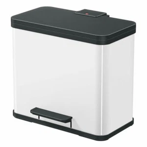 Hailo Öko Duo Plus 30 Pedal Bin, Waste Separation, Steel Sheet, White, 0630230 - Picture 1 of 6