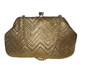 VINTAGE Rockabilly 1950s Original Gold Gltz Cocktail Glamour Clutch HANDBAG - Picture 1 of 4