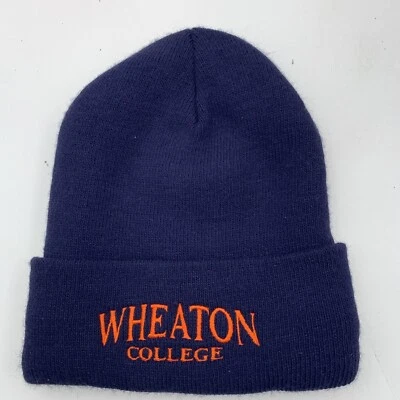 Wheaton College Illinois Mens Cuffed Beanie Thunder Knit Fleece Blue And Orange - Image 1 of 4