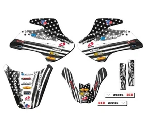 All Years KDX 50 MERICA Grey Senge Graphics Kit Compatible with Kawasaki - Picture 1 of 10
