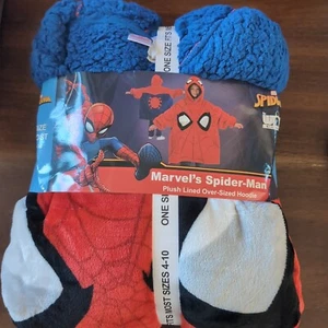 Disney's Spider-Man WAY BIG HOODIE Kids' Plush Lined Over One Size Fit Most 4-10 - Picture 1 of 2