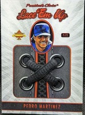 PEDRO MARTINEZ 2021 President's Choice Game Used Worn CLEAT SHOE LACE PATCH #1/1