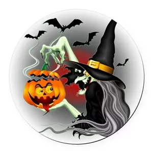 WITCH HALLOWEEN BAT 1" Pendant Sterling 925 Silver 22" Necklace men women GIFT - Picture 1 of 8